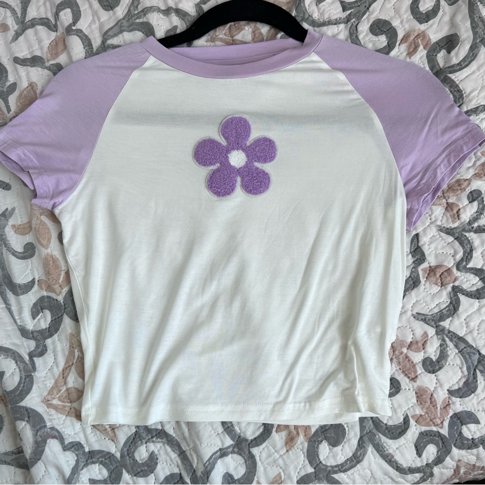 SHEIN purple floral patch top